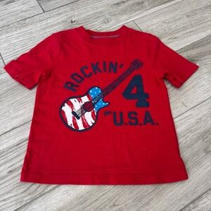 Old Navy Red Rockin' USA Guitar Tee, Size 4T